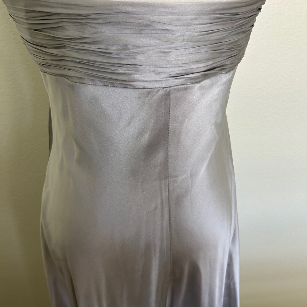 Laundry Black Label 100% Silk Strapless Evening Gown SZ12 Silver Wedding Events - Picture 7 of 15